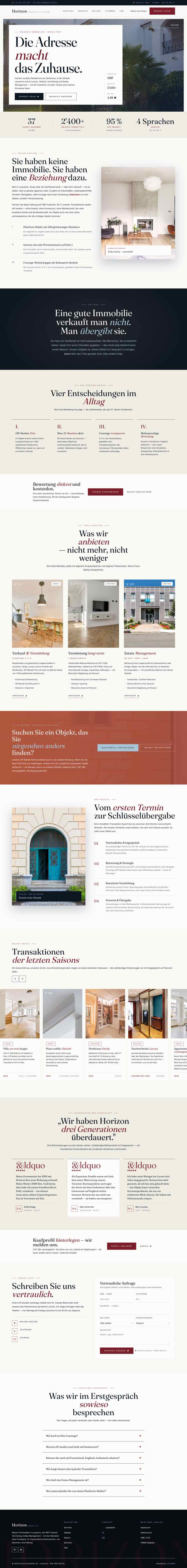 Immobilien, Beispielseite Webdesign Schweizer Mittelstand