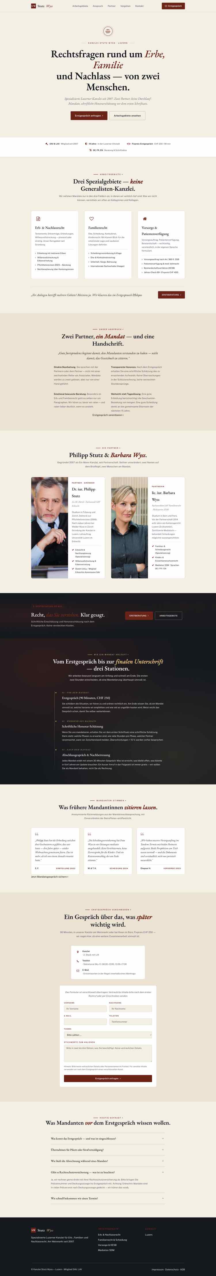 Kanzlei, Beispielseite Webdesign Schweizer Mittelstand