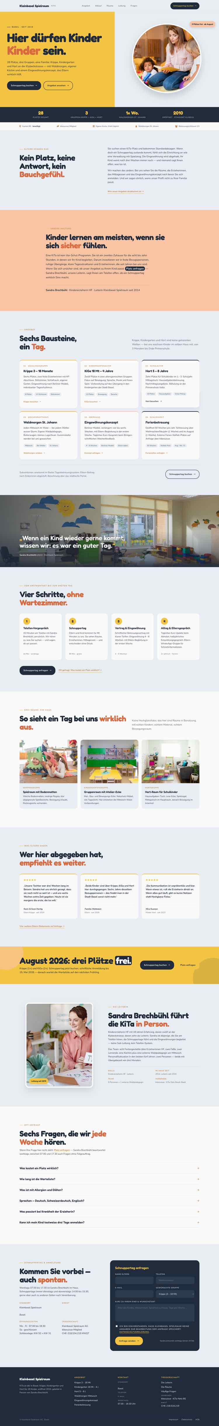 Kita, Beispielseite Webdesign Schweizer Mittelstand