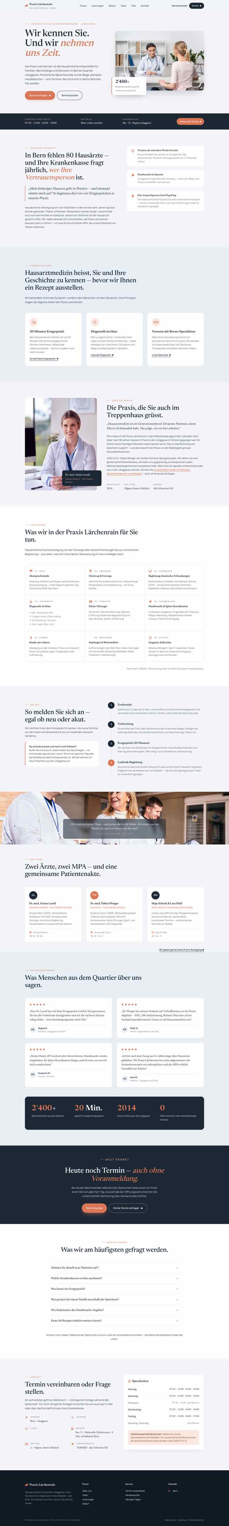 Hausarzt, Beispielseite Webdesign Schweizer Mittelstand