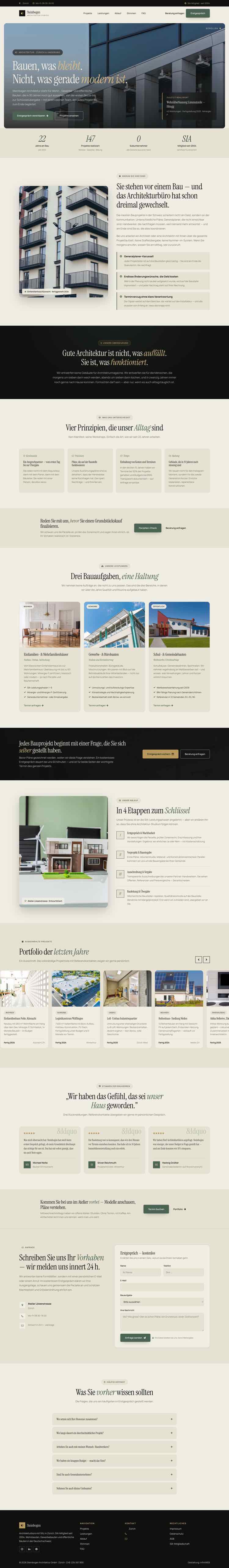 Architekturbüro mit Editorial-Storytelling und ruhiger Premium-Tonalität