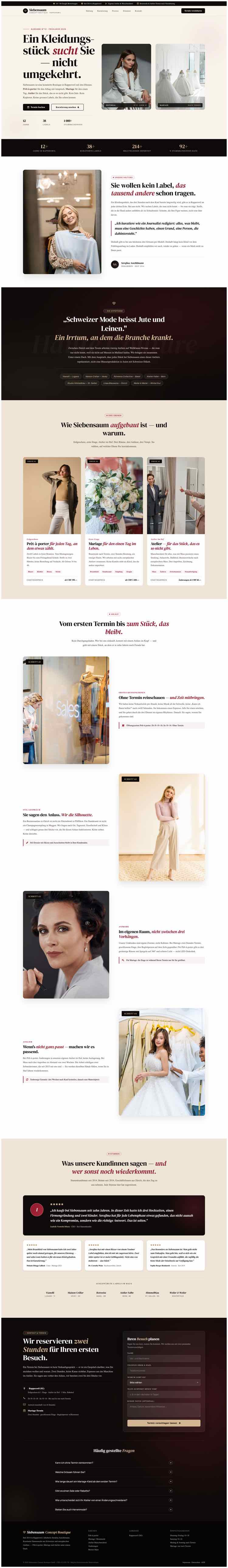 Concept Boutique, Beispielseite Webdesign Schweizer Mittelstand